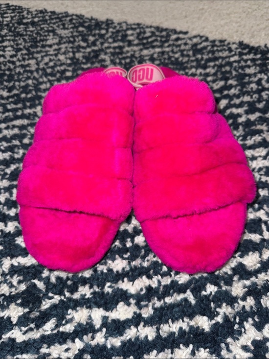 UGG Shoes - UGG Hot Pink Fluff Slippers - Size 11